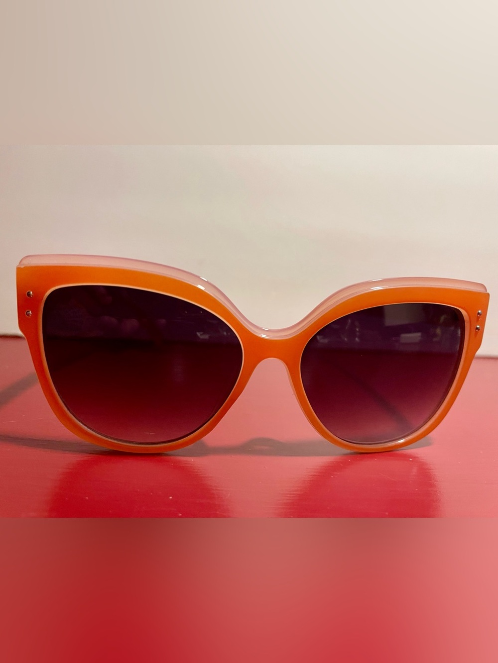 Nice & Bella, MX Orange Retro Round Cat Eye Sunglasses